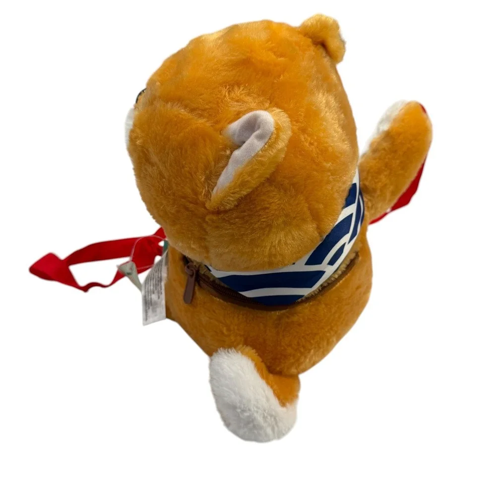 Amuse Mameshiba San Kyodai Shiba Inu Plush Backpack Tan Red Straps Kawaii Dog